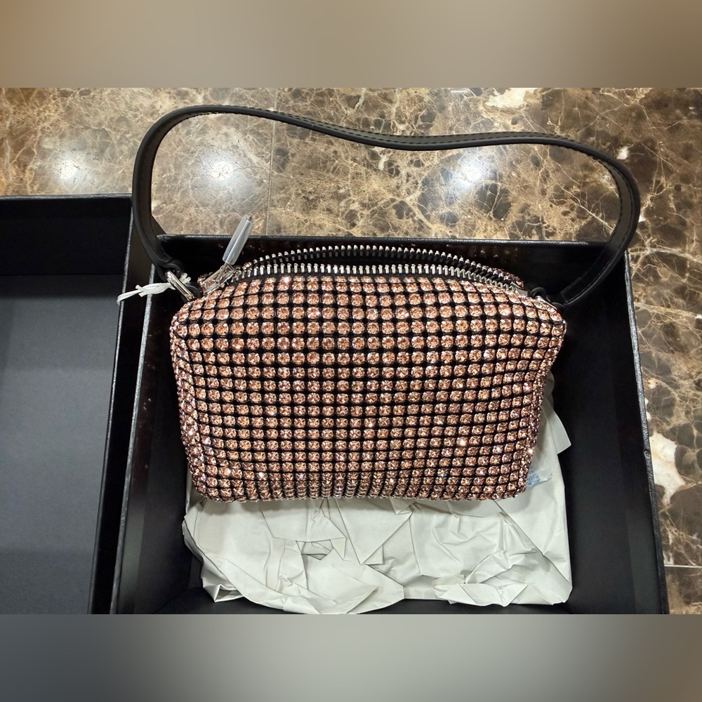 ALEXANDER WANG
HEIRESS RHINESTONE POUCH, ORANGE